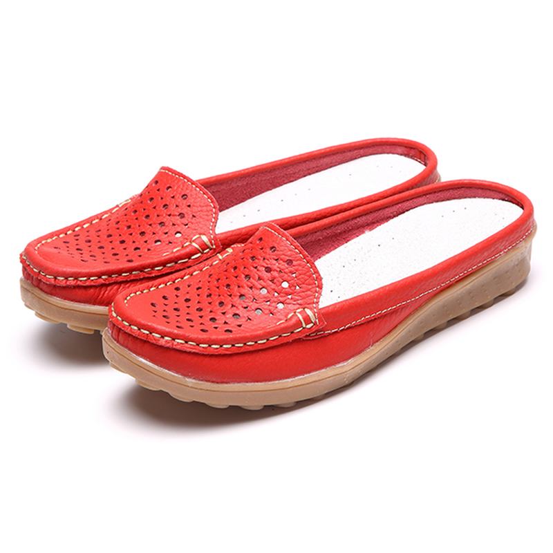 Soft Hollow Out Runda Toe Penny Loafers