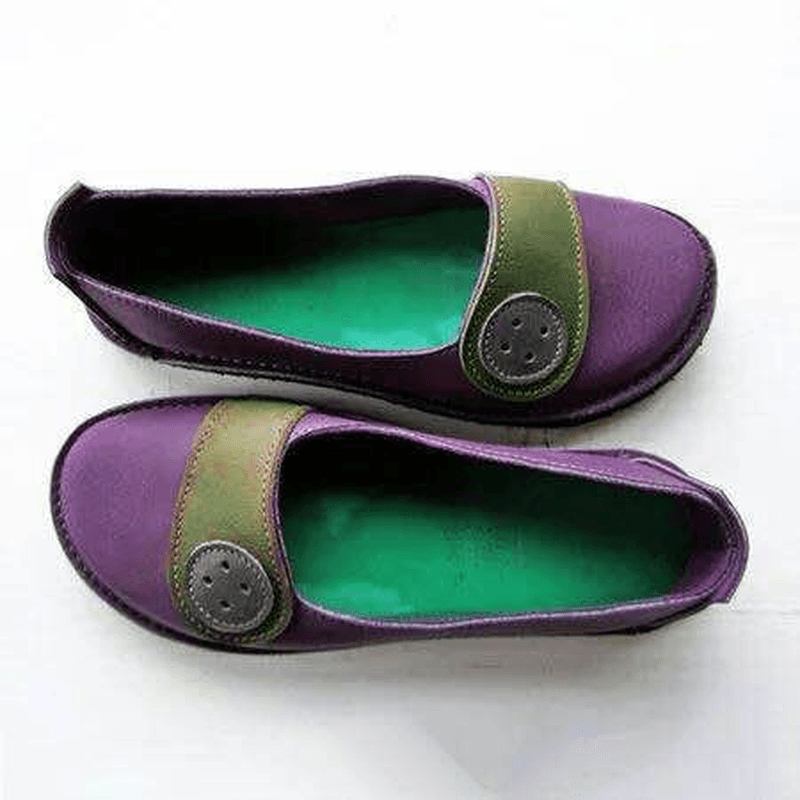 Stor Storlek Splicing Decor Slip På Casual Flats