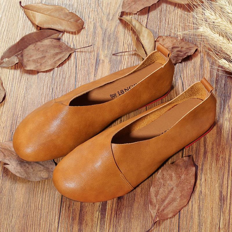 Stor Storlek Vintage Casual Flat Loafers
