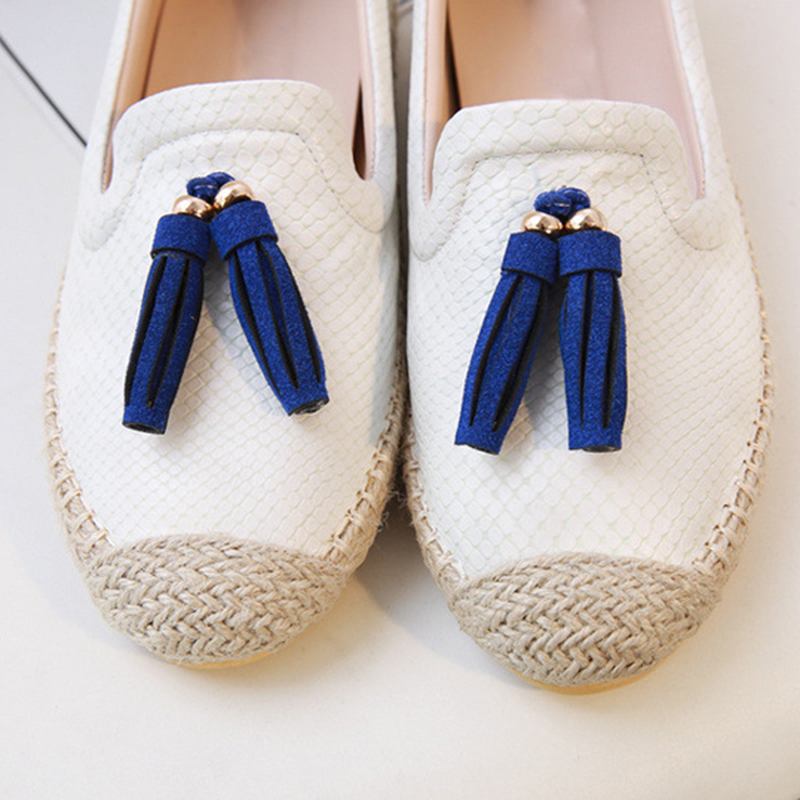 Tofs Rund Tå Slip On Flat Loafers För Kvinnor