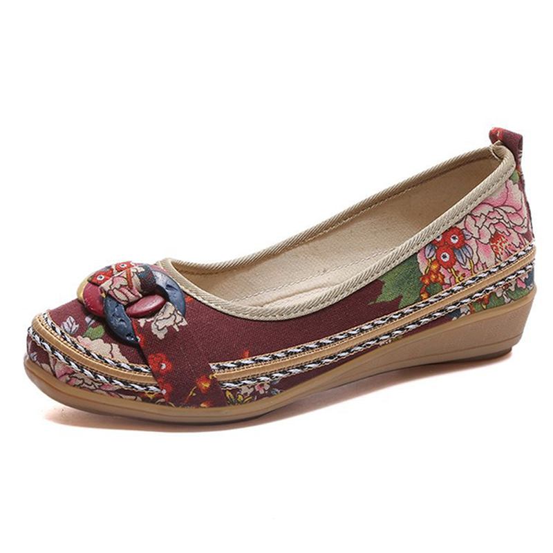 Us Storlek 5-11 Broderi Loafers För Kvinnor