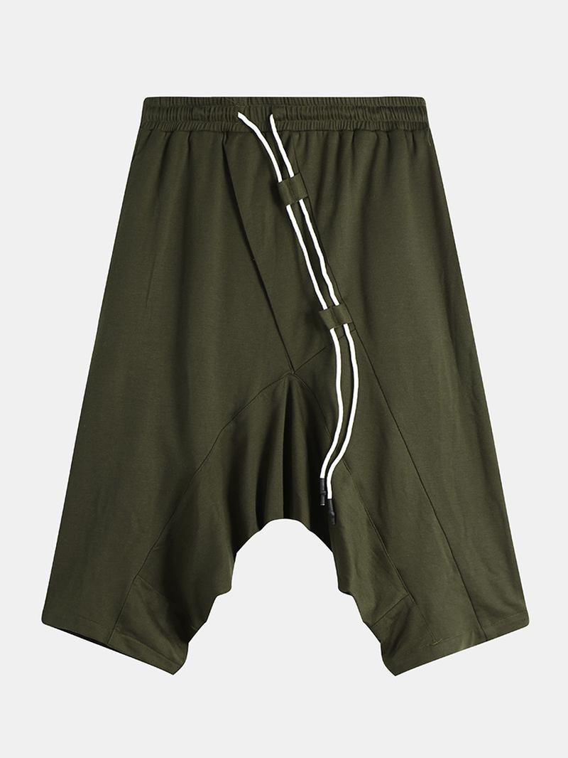 Armygröna Bomullsshorts För Män Drop Grenbyxor