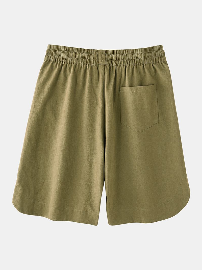 Herr 100% Bomull Enfärgade Casual Shorts