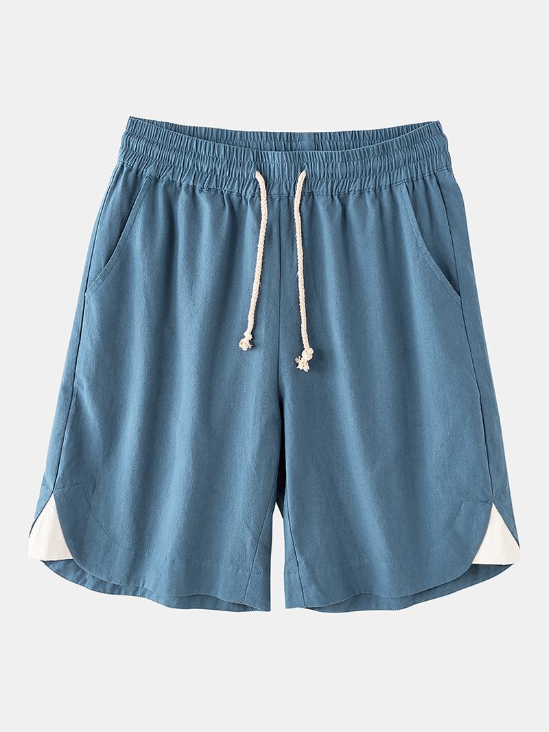 Herr 100% Bomull Enfärgade Casual Shorts