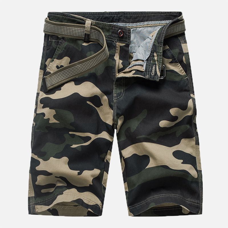 Män Camouflage Multi Pockets Militära Outdoor Relaxed Shorts