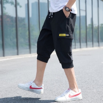 Män Casual Cropped Byxor Sport Beach Casual Tooling