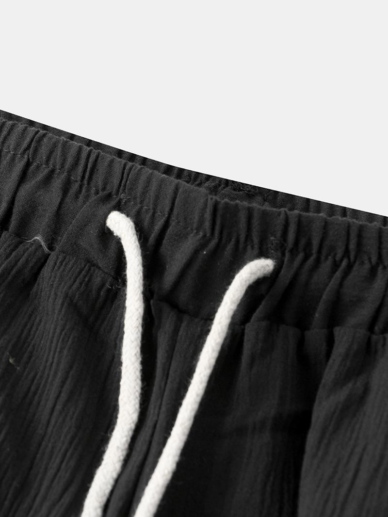 Män Lös Ficka Med Dragsko Svarta Casual Byxor