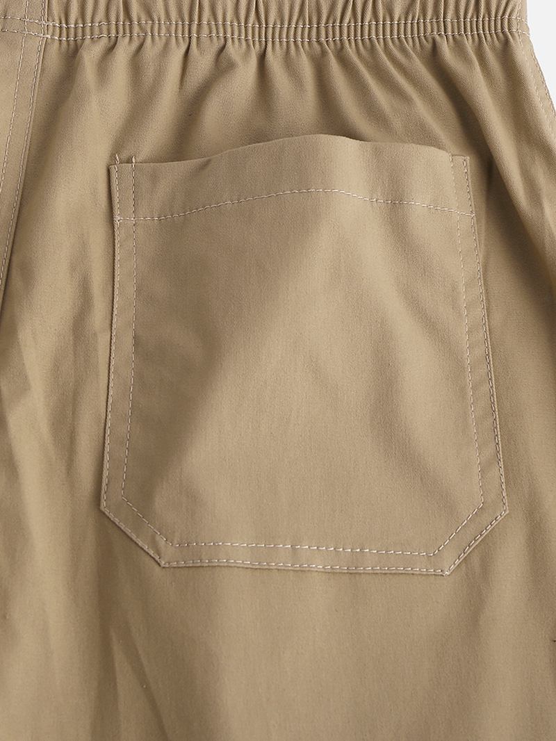 Sommaroveraller För Män Stretch Fem Punkt Casual Shorts Byxor I Bomull
