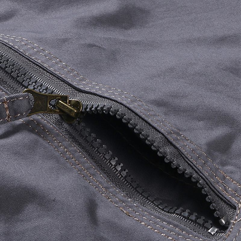 Stor Storlek 30-40 Casual Cargo Shorts Sommar Herr Enfärgad Multifickor Knälånga Shorts