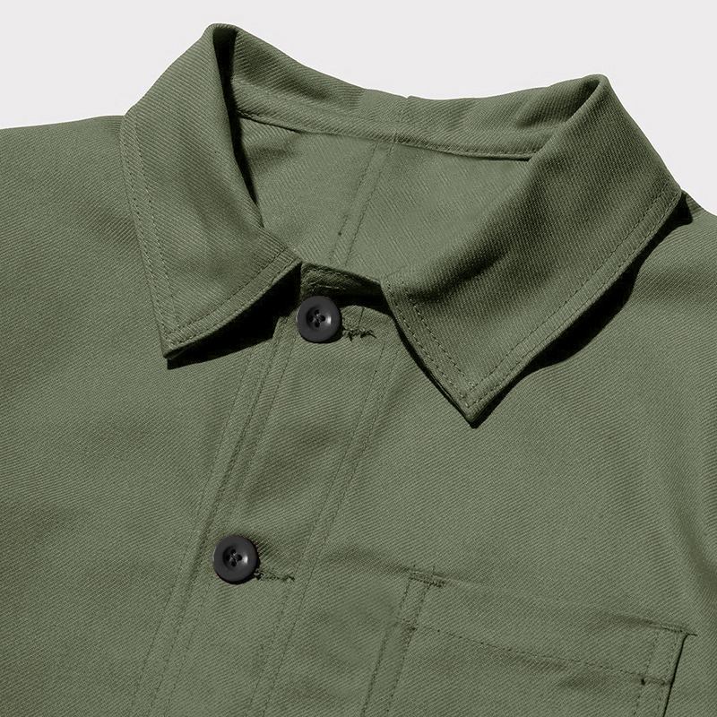 Herr Bomull Vintage Bröstfickor Casual Jacka