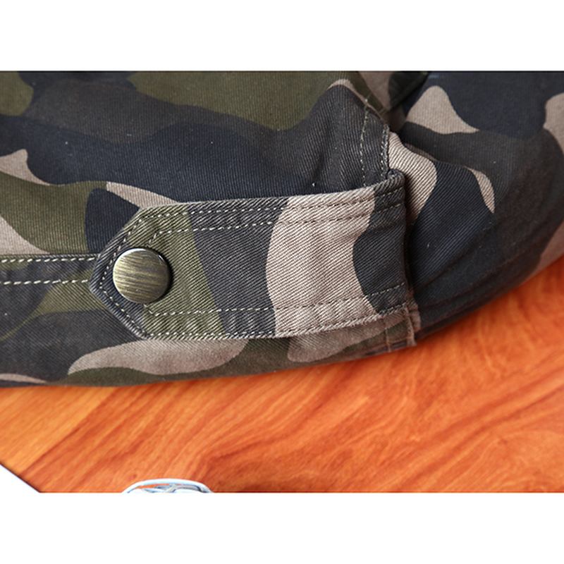 Herr Camo Med Tryck Militär Bomull Utomhus Epaulet Jacka