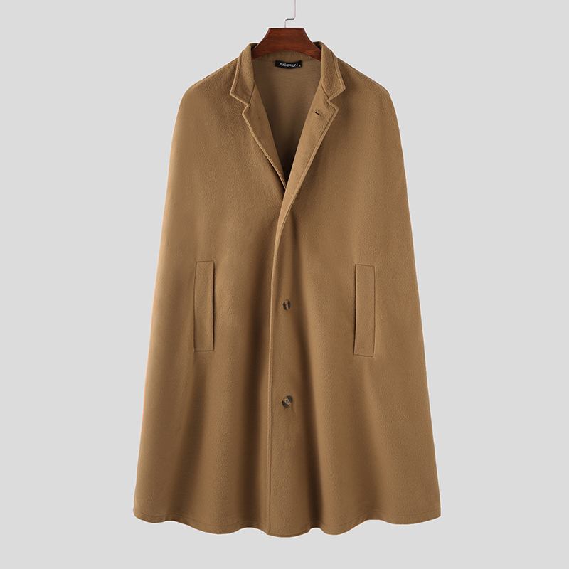 Herr Nya Medellång Kappa Han Style Batwing Krage Kappor