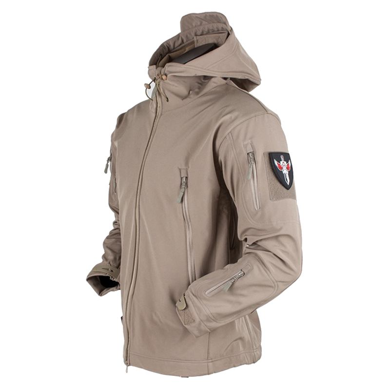 Herr Outdoor Thicken Warm Coat Fleecejacka Vindtät Vattentät Huvjacka Som Andas
