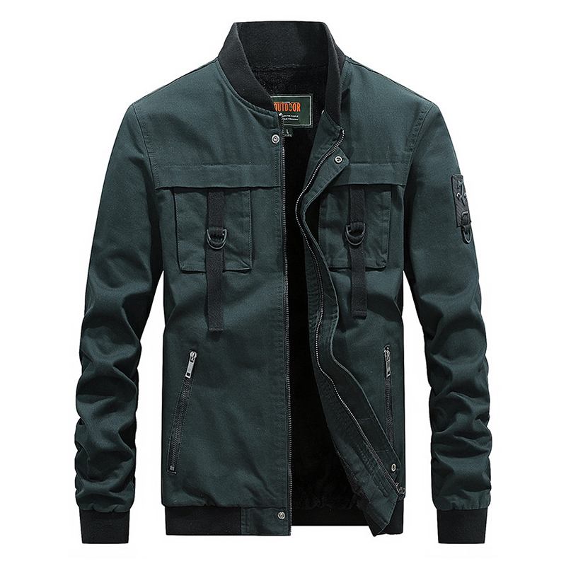 Herr Varma Fleecefoderfickor Trendig Cargo Cotton Jacka