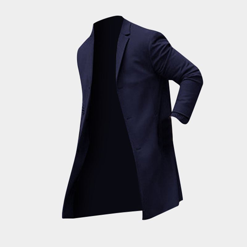 Män Medellång Längd Stor Storlek Trenchcoat Jacka