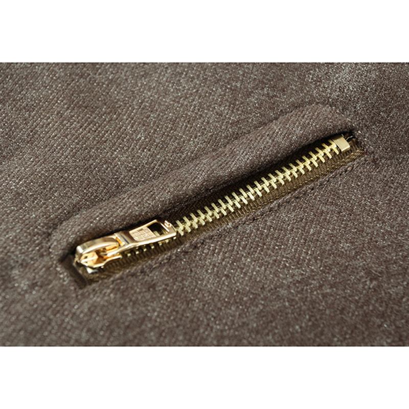 Mäns Snygg Casual Business Ylle Bröstdragkedja Slim Fit Stand Collar Jacket