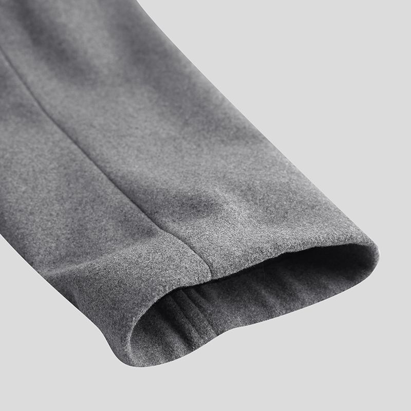 Vinter Singelknäppta Stora Fickor För Män Medellång Casual Kappa