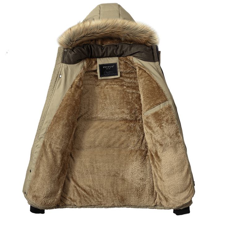 Vinterkappa Plus Size Män Jacka Varm Överrock Ytterkläder Cotton Hooded Down Coat