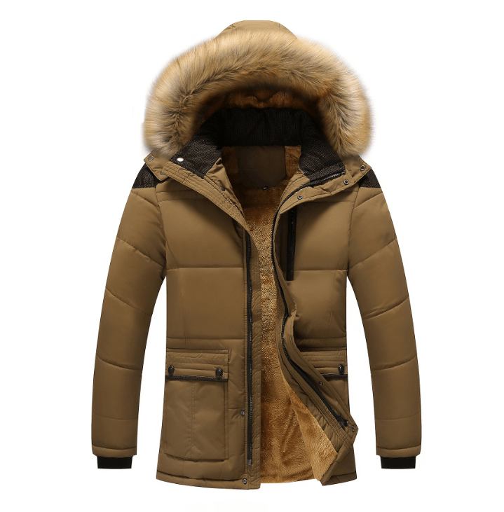 Vinterkappa Plus Size Män Jacka Varm Överrock Ytterkläder Cotton Hooded Down Coat