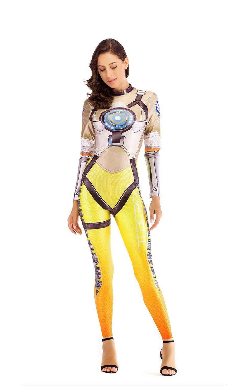 Hero Tracer Costume Cosplay Anime Bodysuit Kostymer För Kvinnor Plus Size Jumpsuit