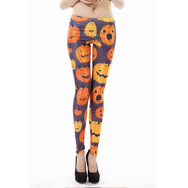 Kvinna Jack-o-lantern Med Tryck Leggings