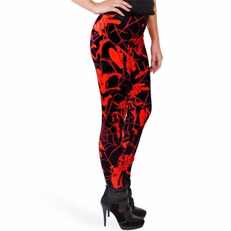 Mörkröd Spiderman Slår Nykomling 2015 Dam Leggings Digitaltryck Populära Spider-man Sexiga Kvinnor Byxor