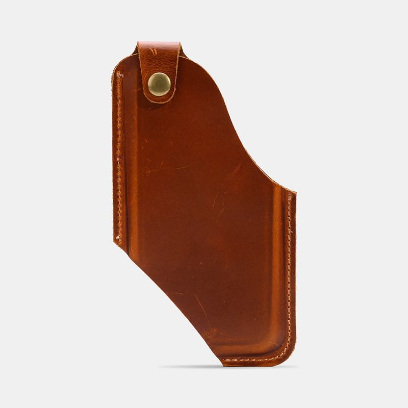 Män Äkta Läder Fanny Pack 4.7 Tum - 6.5 Tum Telefonväska Midjeväska Lätt Att Bära Edc Väska För Utomhusbruk