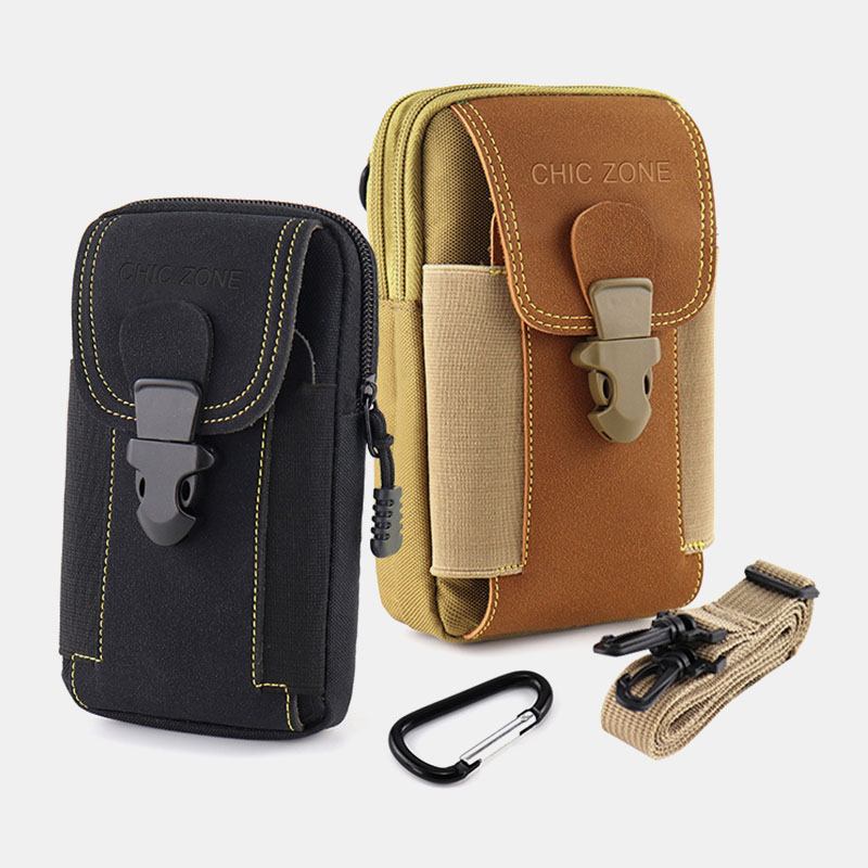 Män Oxford Cloth Multi-carry Mini Midjeväska Bältesväska Fanny Pack Tactical Bag Telefonväska