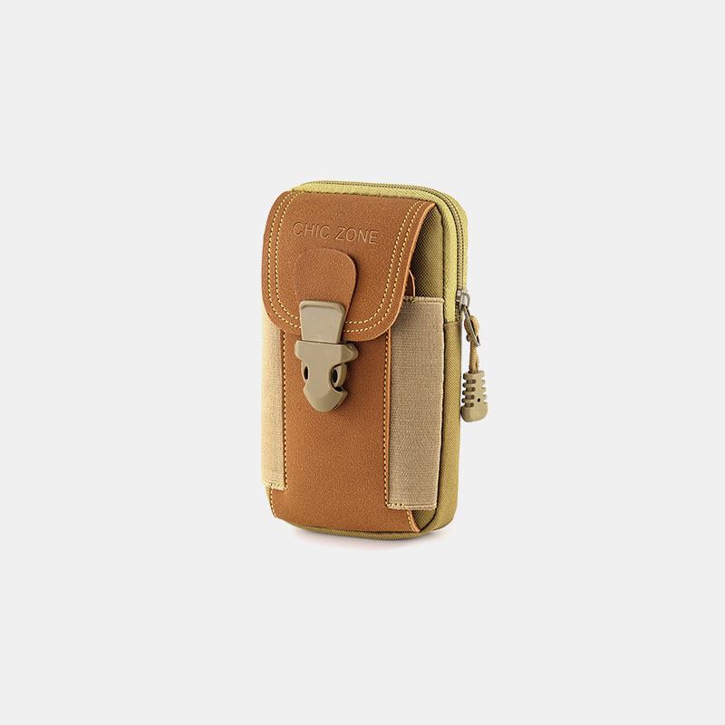 Män Oxford Cloth Multi-carry Mini Midjeväska Bältesväska Fanny Pack Tactical Bag Telefonväska
