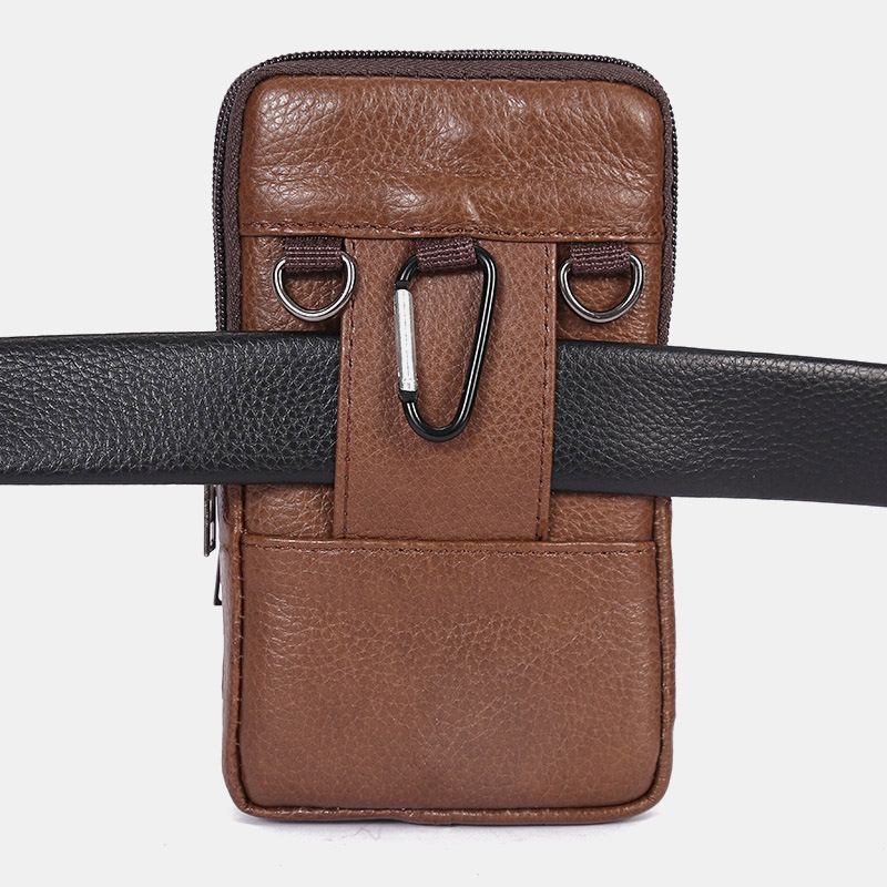 Män Slitstark Flik Magnetisk Knappdesign Midjeväska Andas Smaklös Bältesväska 6.5 Tums Telefonväska Crossbody-väskor Med Axelrem