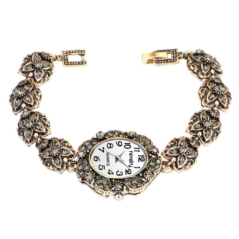Retro Stil Damarmbandsklocka Crystal Luxury Quartz Watch