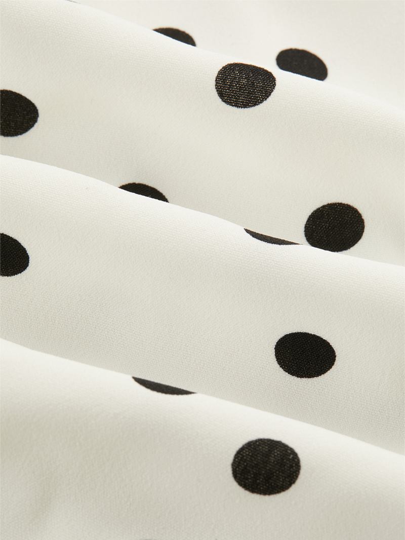 Polka Dot Med Tryck V-ringad Volang Axel Holiday Mini Wrap Dress