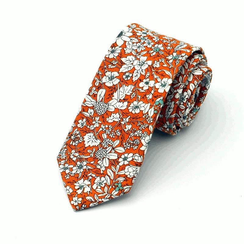 Män Bröllop Bomull Utskrift Blommor Slipsar Kostym Skinny Slips Brudgummen Slips För Män