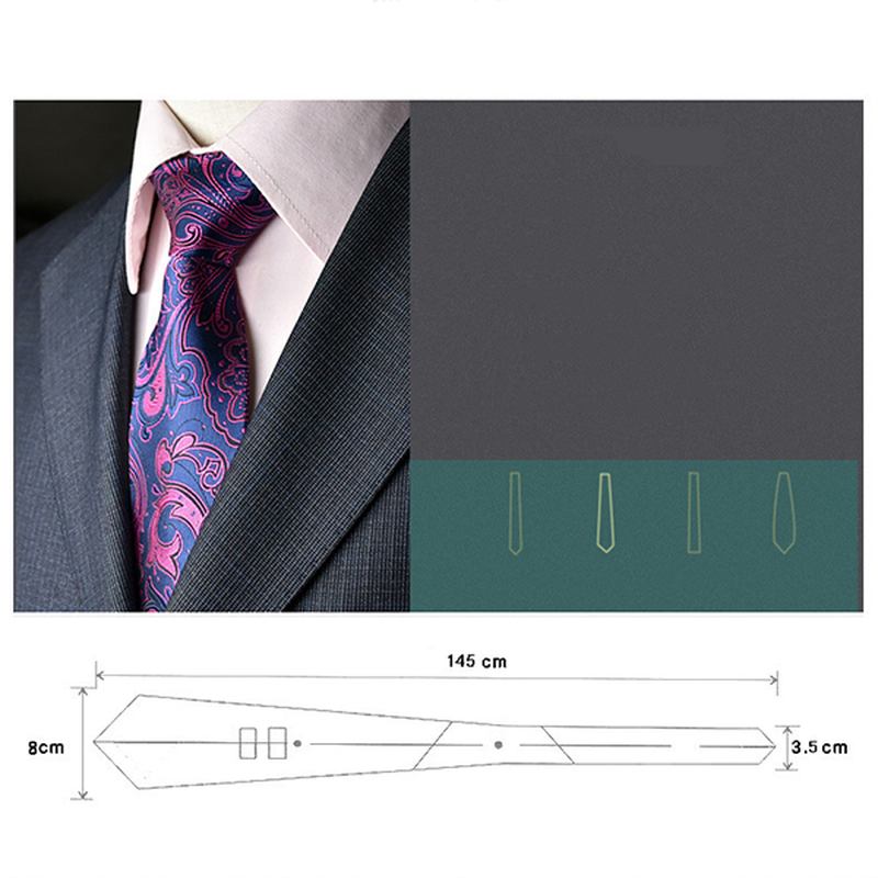 Män Slips Och Ficka Handduk Kostym Business Formella Jacquard Slipsar