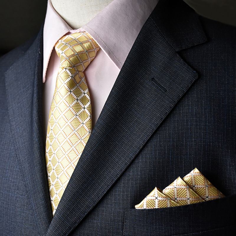 Män Slips Och Ficka Handduk Kostym Business Formella Jacquard Slipsar