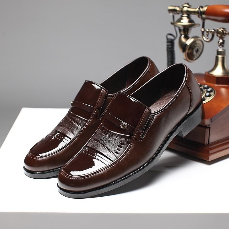 Herr Casual Office Formellt Arbete Oxfords Läderskor Rund Toe Business Dress