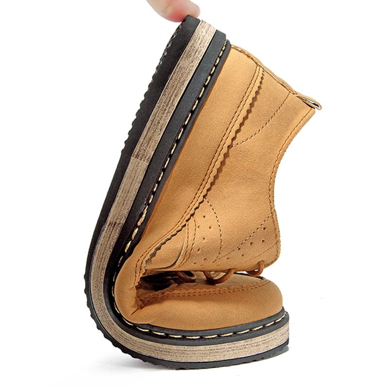 Män Casual Retro Brittisk Stil Läder Brogue Oxfords Skor