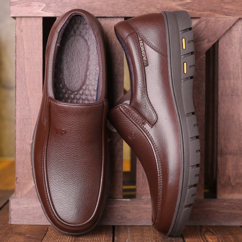 Män First Layer Kohud Slip-on Halkbeständig Business Dress Shoes