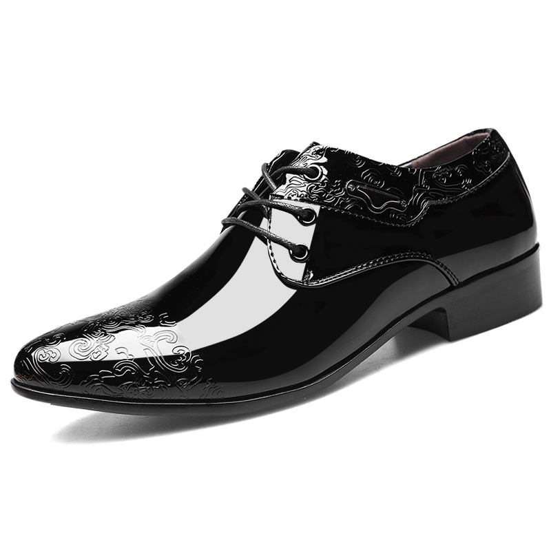 Män Med Spetsiga Tår Andas Halkfria Bekväma Högklackade Business Dress Shoes