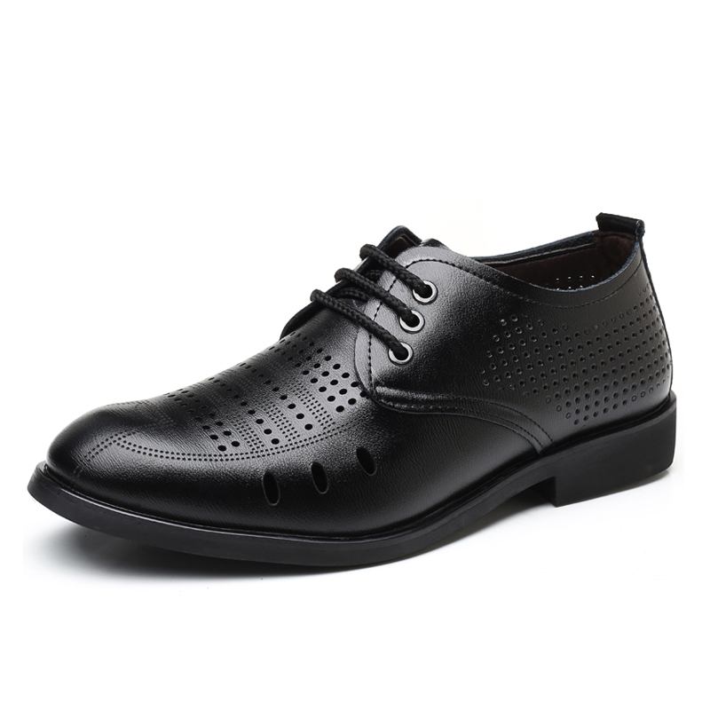 Män Microfiber Läder Andas Hollow Out Oxfords Casual Business Skor