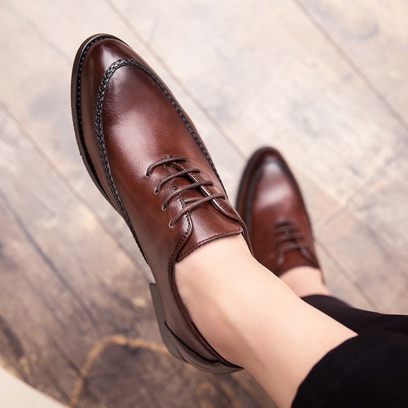 Män Tätt Sydda Andningsbara Halkfria Snörning Milda Business Casual Skor