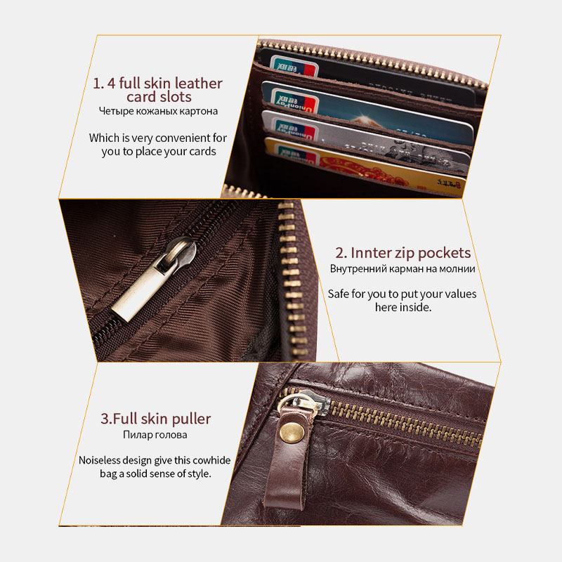 Män Äkta Läder Retro Sport Utomhus Multi-carry Bröstväska Sling Bag Crossbody Bag Midjeväska