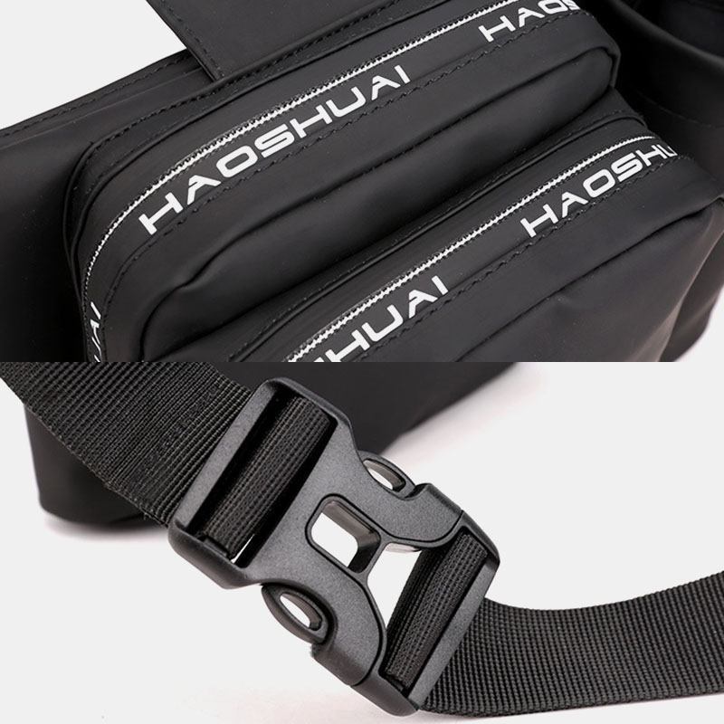 Män Casual Flaska Solid Bum Bag Sling Bag Axelväska Bröstväska Midjeväska
