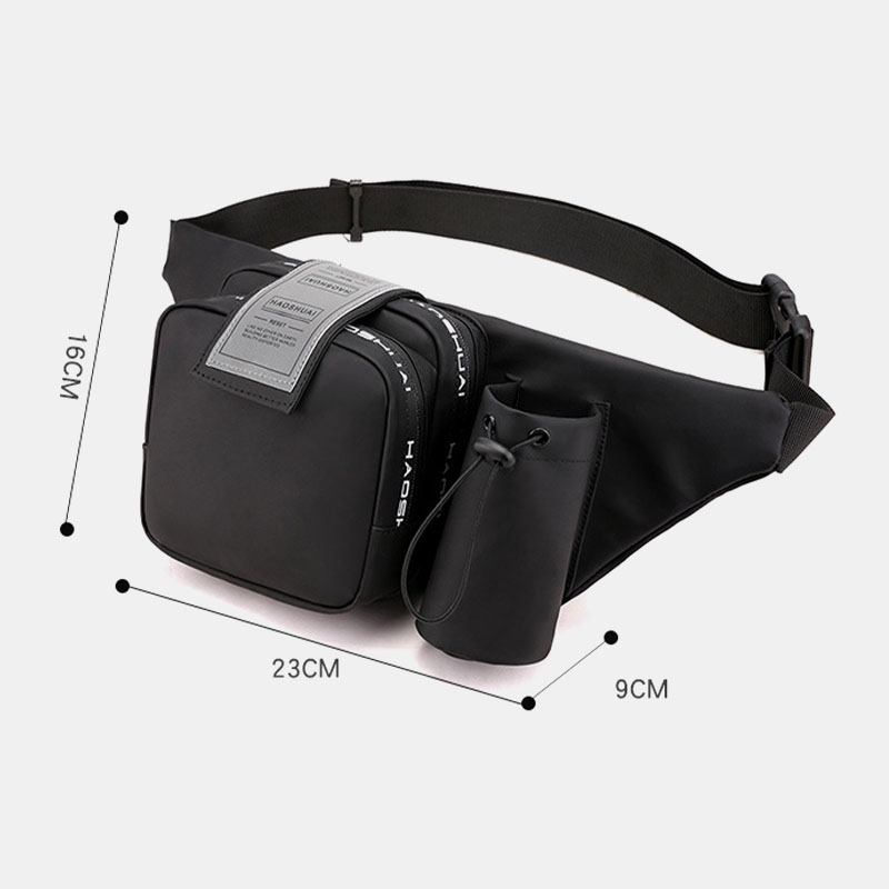 Män Casual Flaska Solid Bum Bag Sling Bag Axelväska Bröstväska Midjeväska