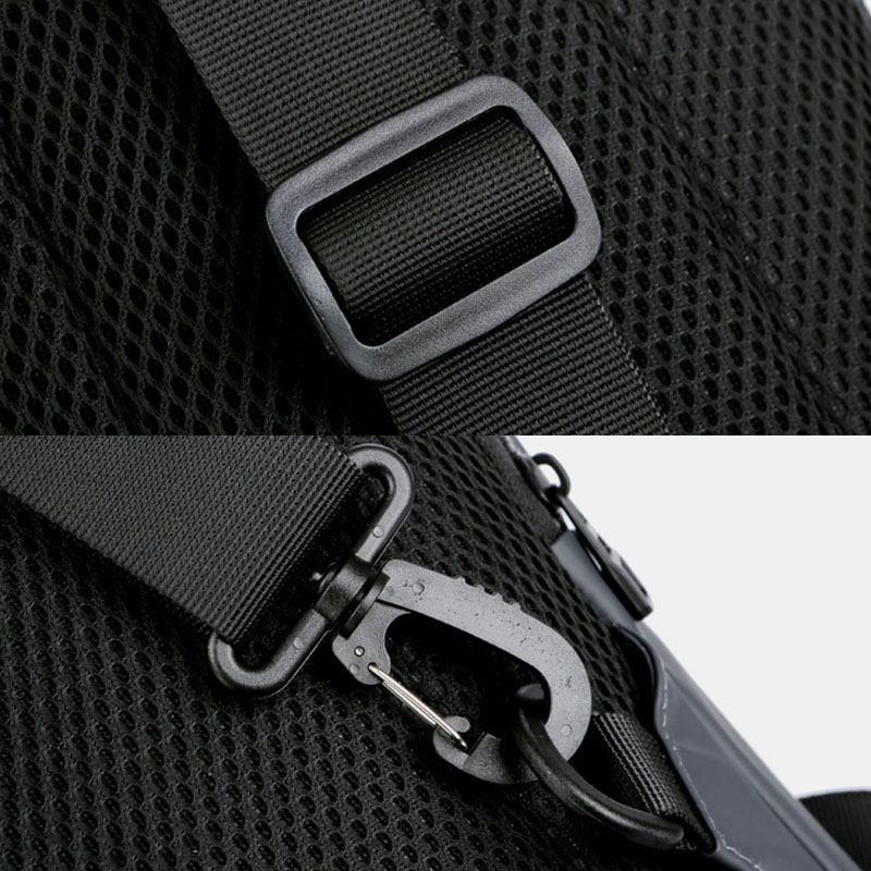 Män Multi-layers Space Business Solid Axelväska Crossbody-väska Bröstväska Med Usb-laddning