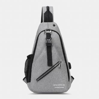 Män Multifunktion Vattentät Usb Laddbar Hörlurar Hål Bröstväskor Ryggsäck Axelväska Crossbody-väskor