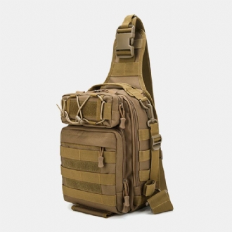 Män Nylon Kamouflage Multifunktion Stor Kapacitet Utomhusfiske Crossbody-väskor Bröstväska Tactical Bag