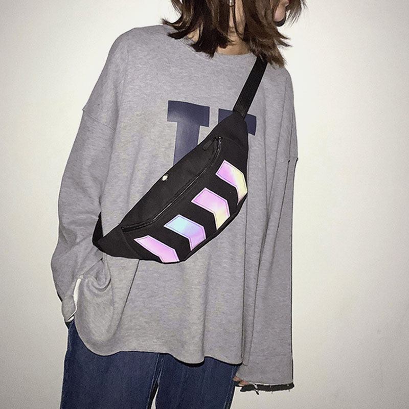 Män Reflekterande Taktisk Hip-hop Chest Bag Crossbody Bag Sling Bag