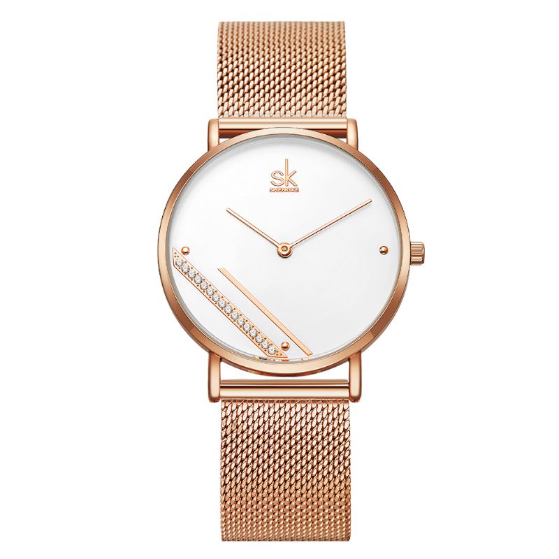 Creative Crystal Dial K0106 Dammode Enkel Damklänning Elegant Quartz Watch