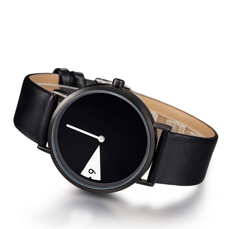 Creative Dial Mode Kvinnor Casual Funny Leather Band Quartz Watch